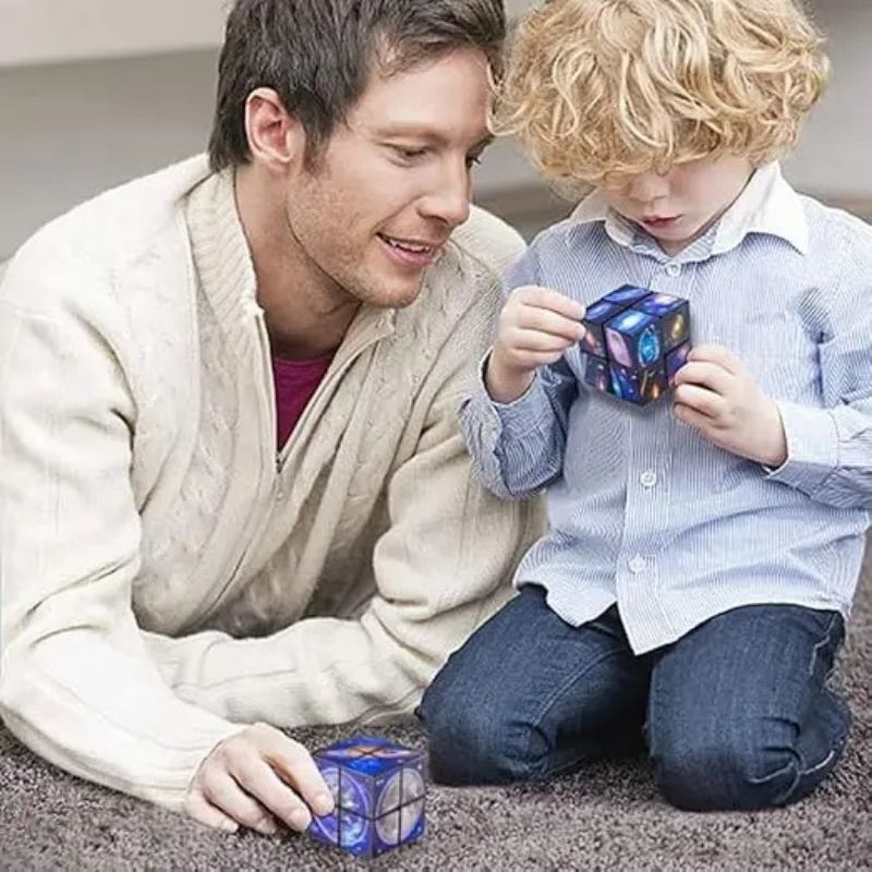 Galaxy Twist Cube – 2-in-1 Sensory Fidget Puzzle for Kids