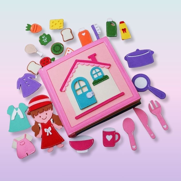 Maximus Montessori Busy Book – Daily Life, Farm & Cooking Activities for Toddlers (8 Pages)