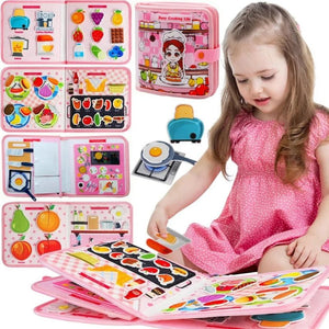 Maximus Montessori Busy Book – Daily Life, Farm & Cooking Activities for Toddlers (8 Pages)