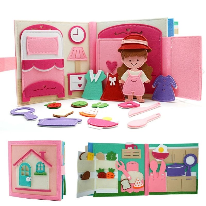 Maximus Montessori Busy Book – Daily Life, Farm & Cooking Activities for Toddlers (8 Pages)