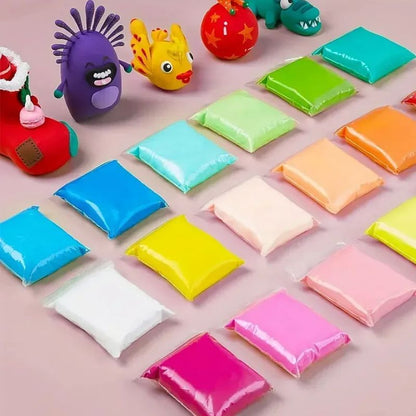 Premium Air-Dry Clay Craft Kit – 36 colorful clay blocks with carving tools